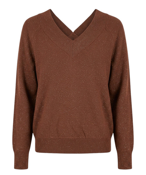 Maglione Marella Doppia in Lurex con Scollo a V