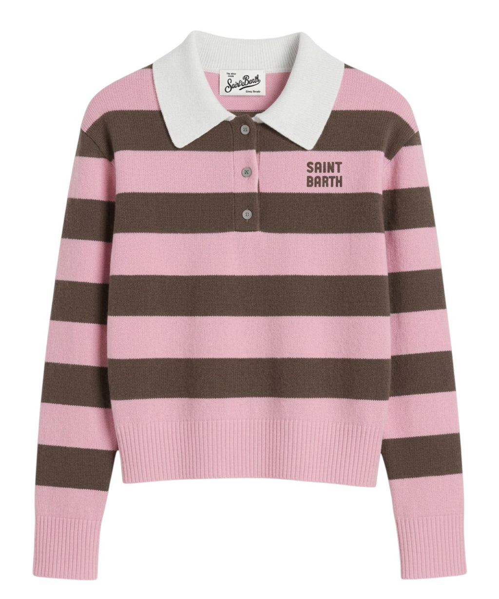 Pull femme MC2 Saint Barth Hadidy avec col et boutons