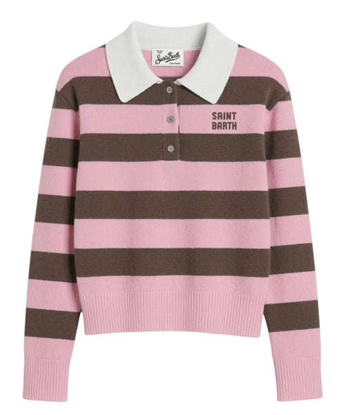 Pull femme MC2 Saint Barth Hadidy avec col et boutons
