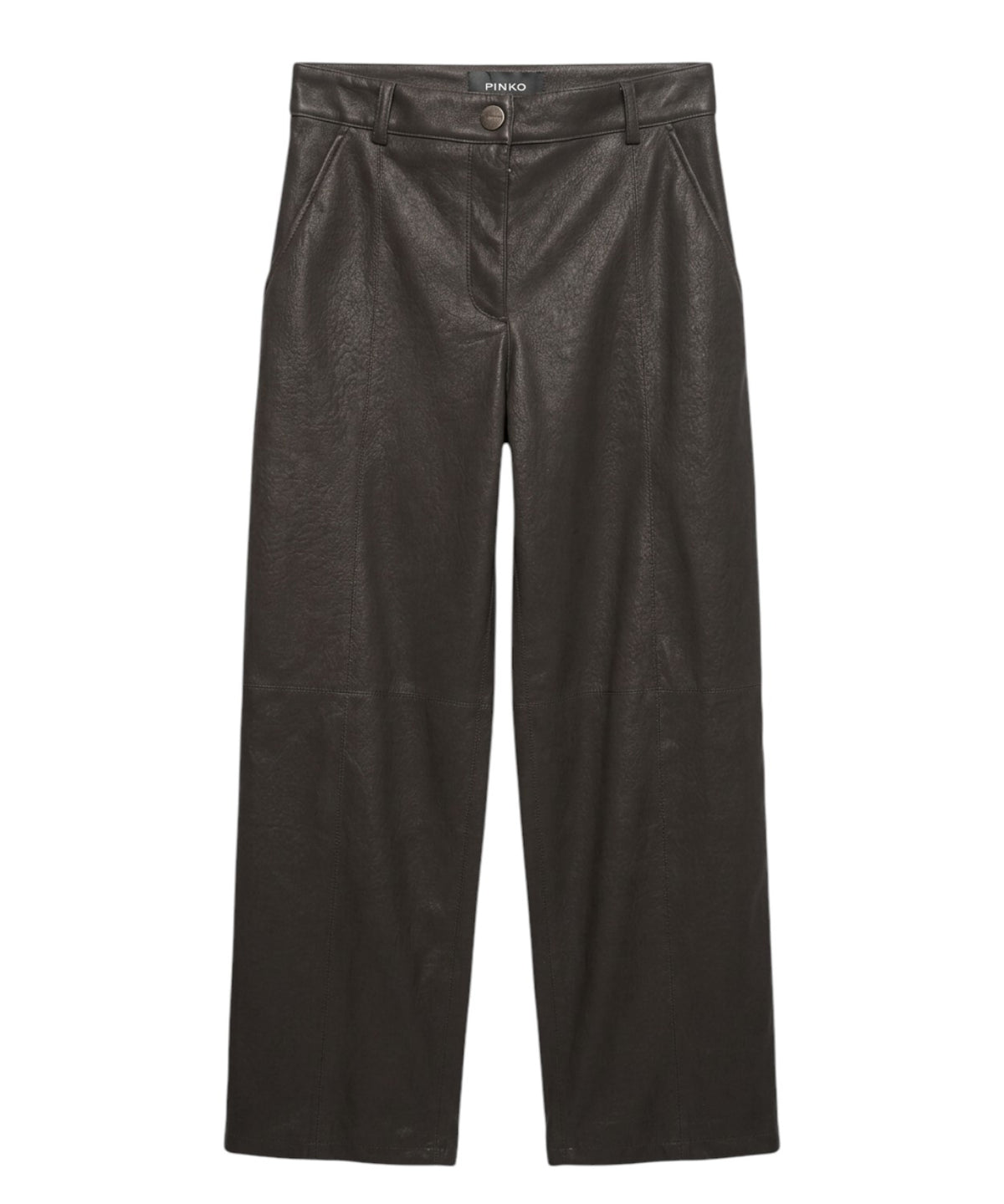 Pantalons effet cuir nubuck à jambe large