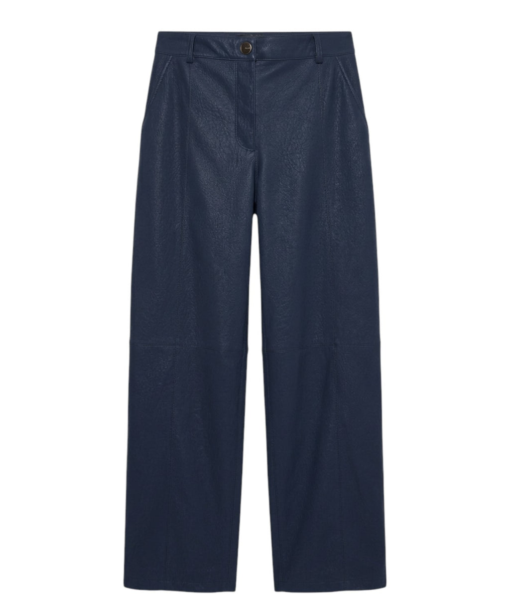 Pantalons effet cuir nubuck à jambe large