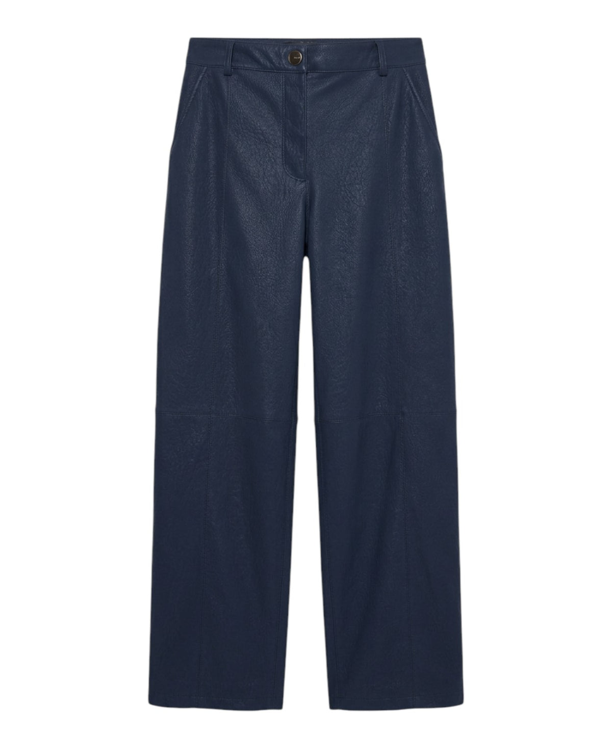 Pantalons effet cuir nubuck à jambe large