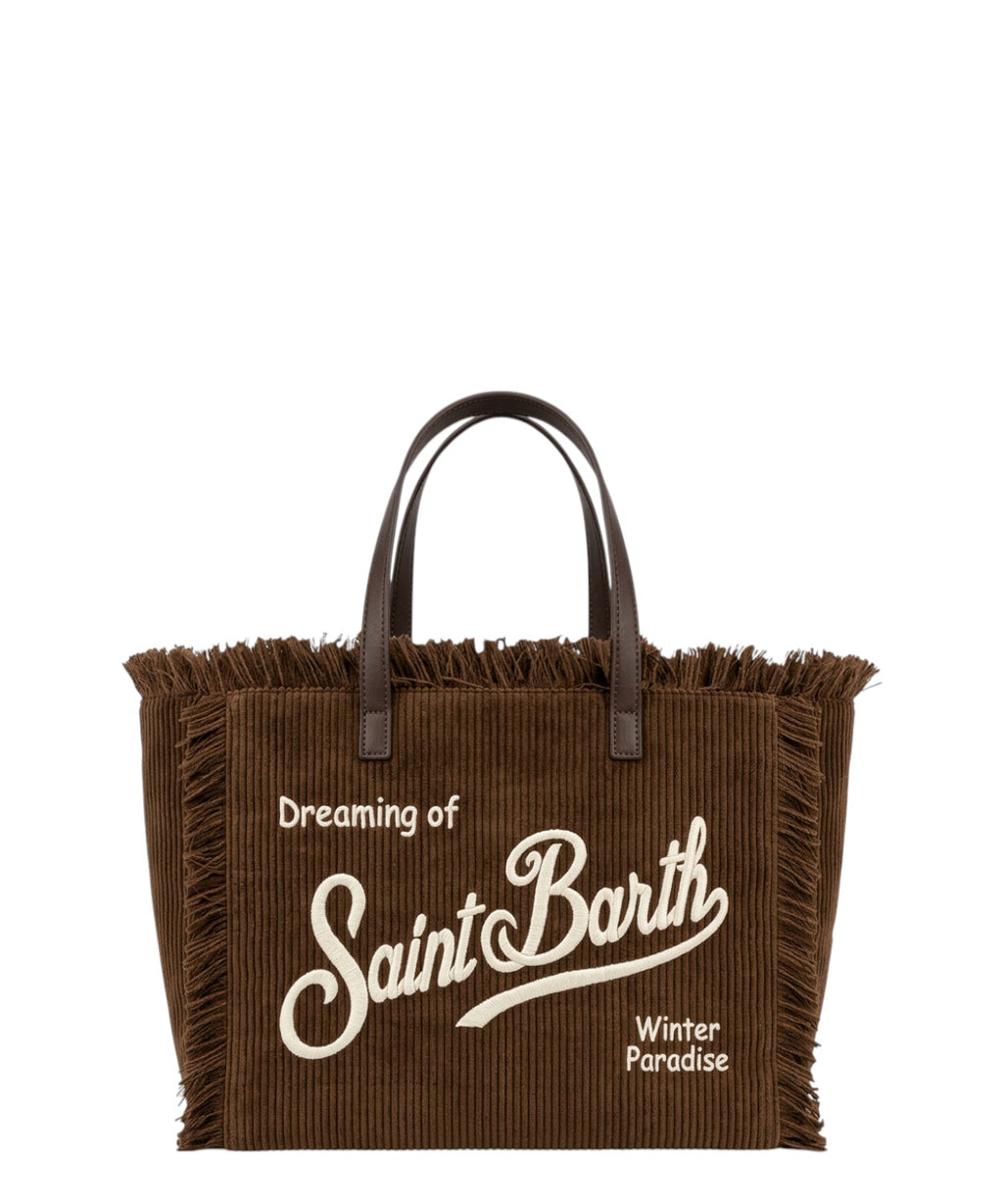Borsa Colette in Velluto a Coste con Logo e Tracolla