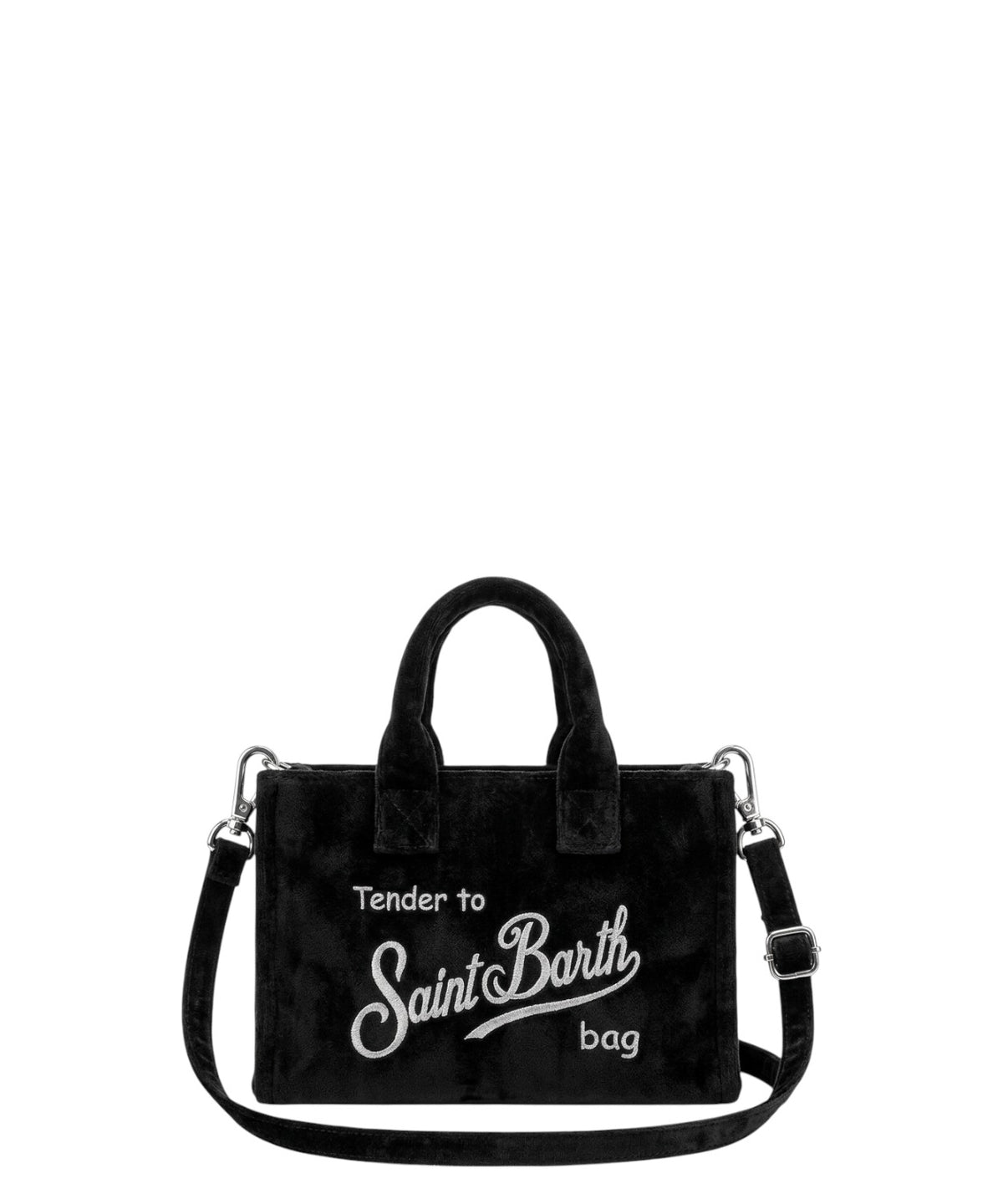 Phone Bag in Velluto con Logo Saint Barth