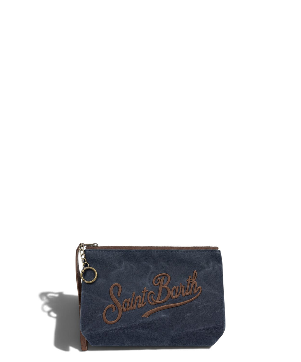 Pochette Aline Mini en velours côtelé avec logo