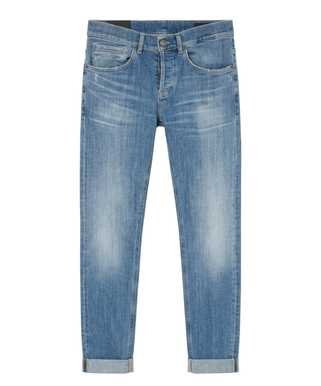 Jeans Uomo Dondup George Slim Fit Denim Stretch 13 Oz