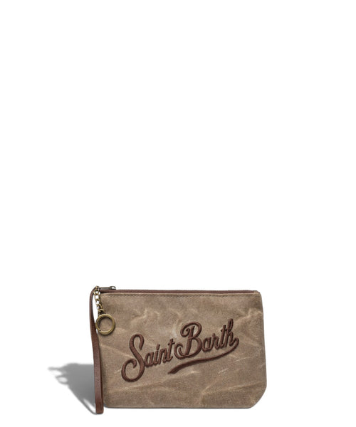 Pochette Aline Mini en velours côtelé avec logo
