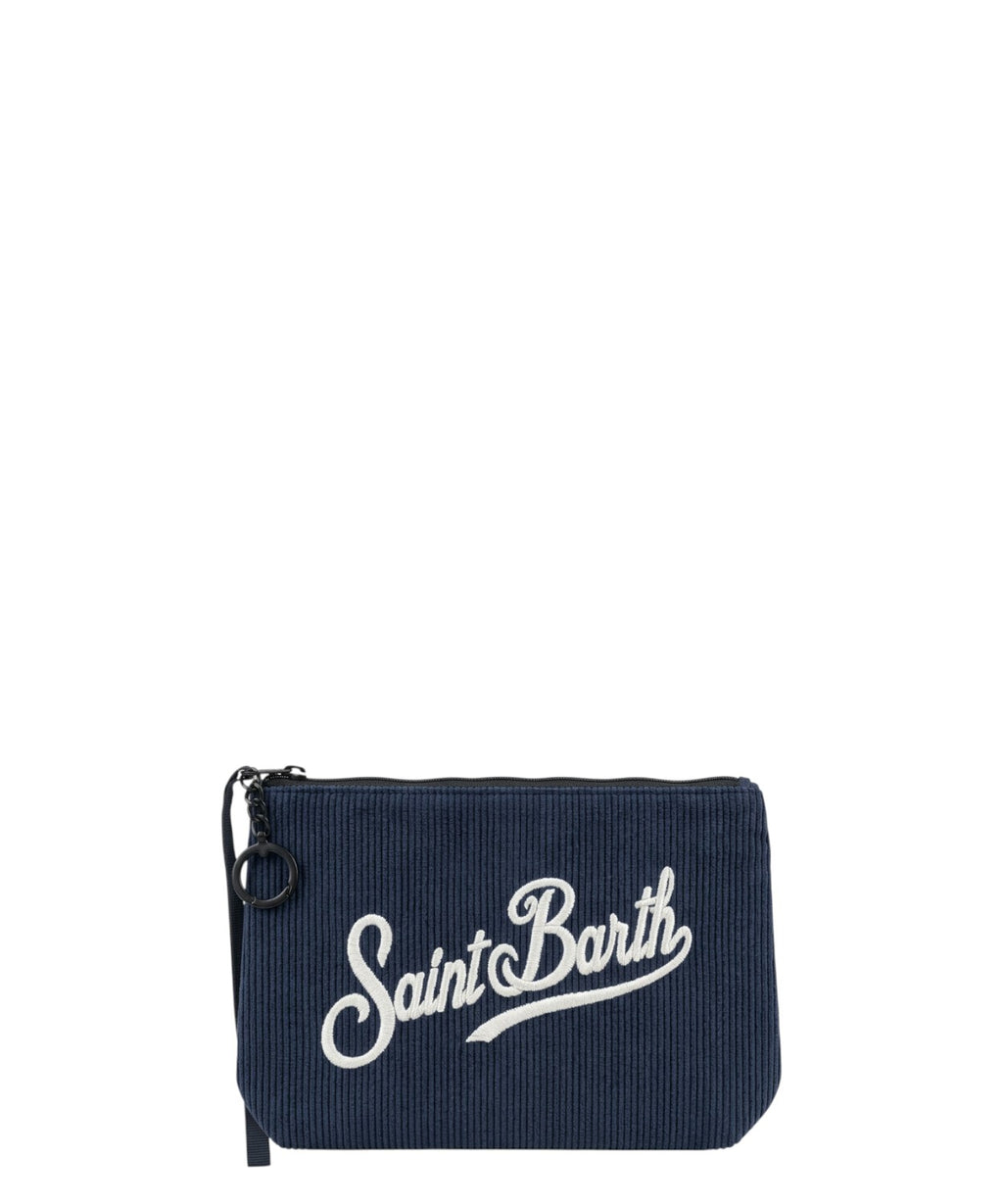 Pochette Aline Mini in velluto a coste con logo