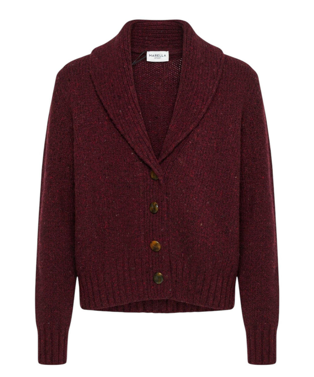 Cardigan Marella Geode in Misto Lana con Scollo