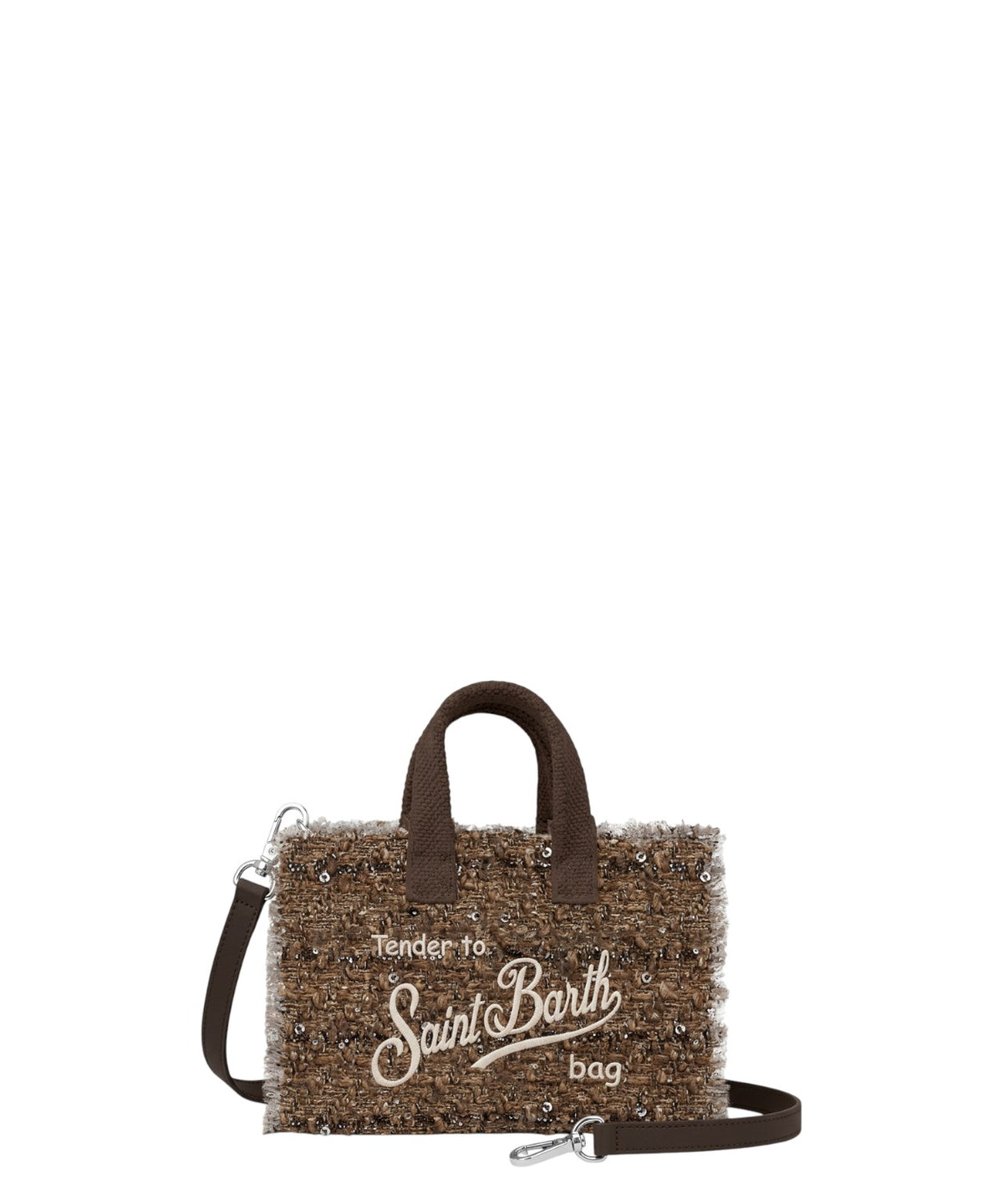 Sac pour téléphone MC2 Saint Barth en tweed à paillettes