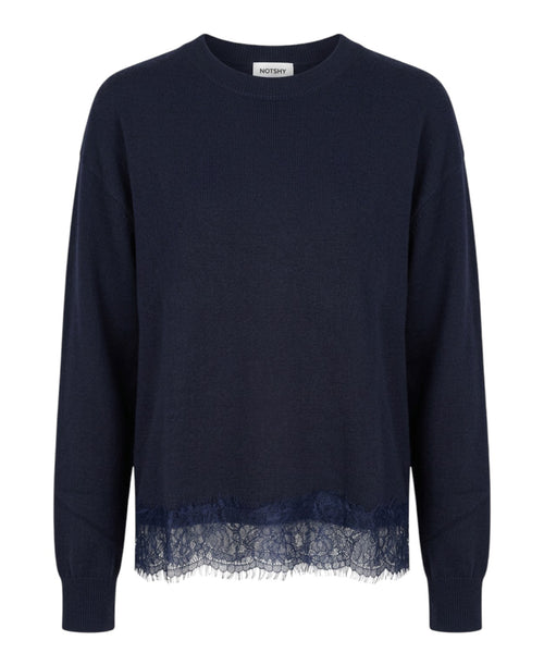 Maglione Dilly in Cachemire con Bordo in Pizzo