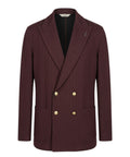 Veste Homme Paoloni croisée à côtes en mélange de coton et de laine