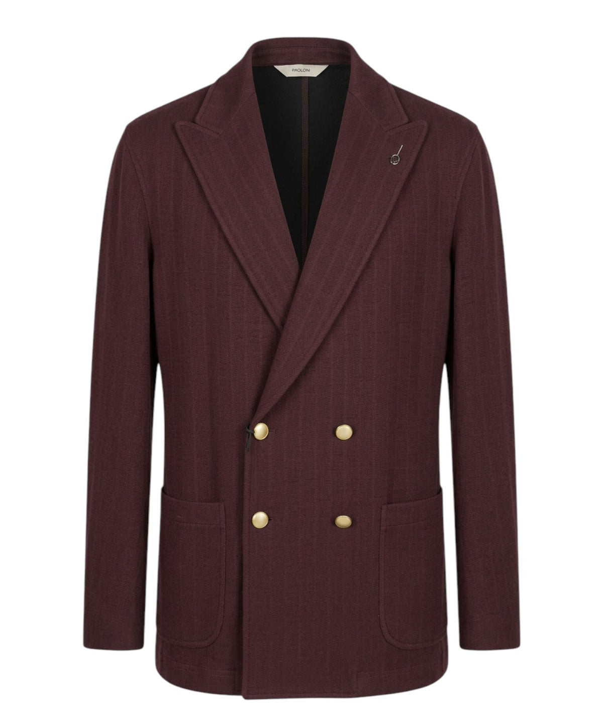 Veste Homme Paoloni croisée à côtes en mélange de coton et de laine