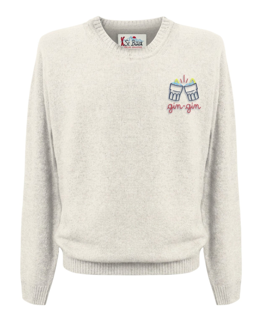 Maglione Heron Light con Ricamo Gin Gin