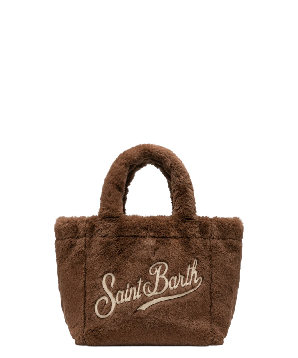 Sac Vanity Mini en fausse fourrure avec bandoulière