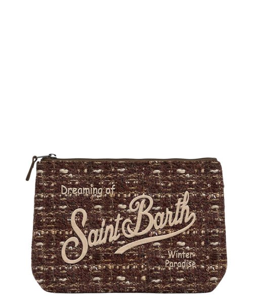 Pochette Aline in Tweed con logo