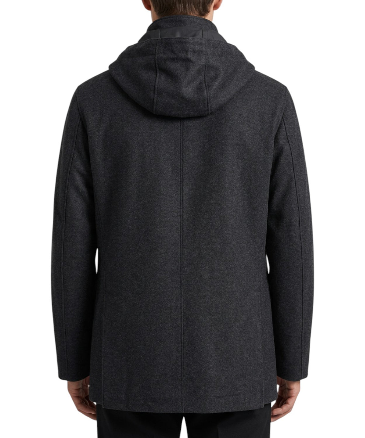 Giacca Uomo Castellino Monopetto in Lana con Zip e Cappuccio