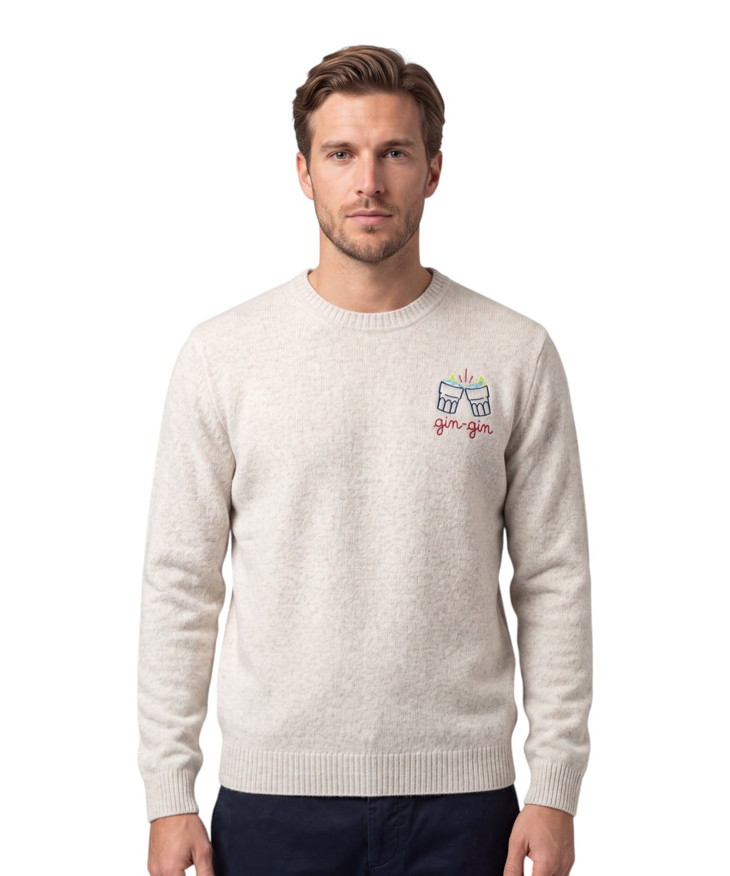Maglione Heron Light con Ricamo Gin Gin