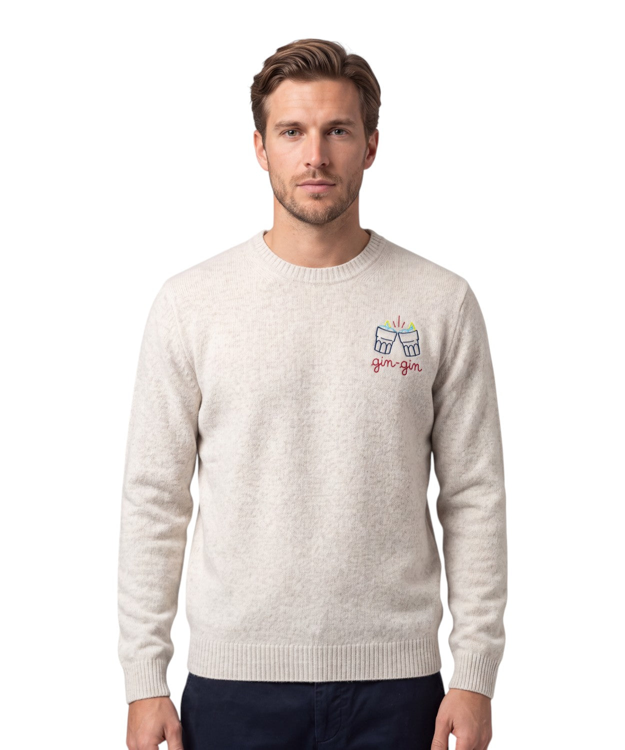 Maglione Heron Light con Ricamo Gin Gin