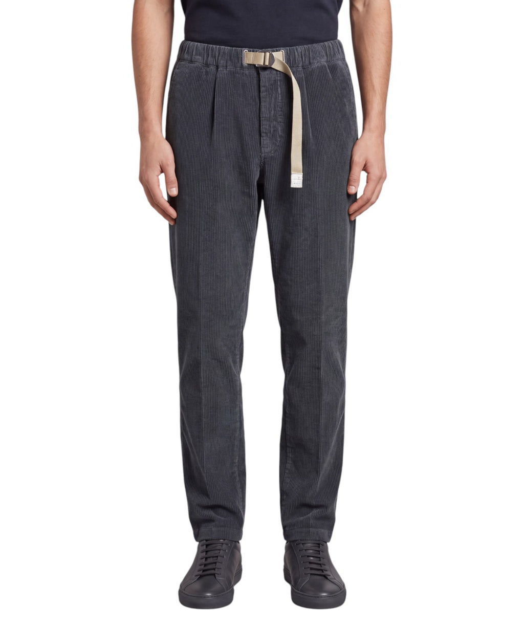 Pantaloni Uomo Effetto Velluto a Coste con Cintura