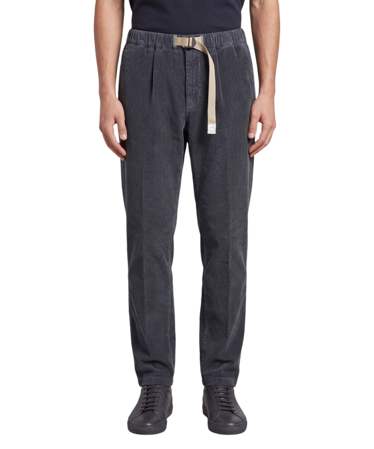 Pantaloni Uomo Effetto Velluto a Coste con Cintura