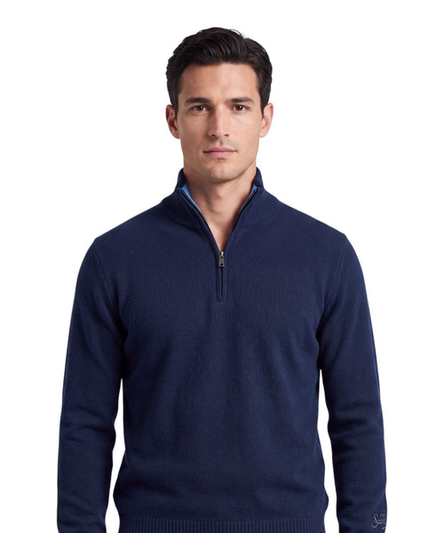 Pull homme en cachemire avec zip pour un style hivernal