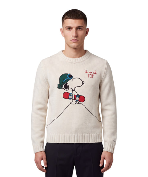 Pull Bombardino en mélange cachemire avec broderie Alpes
