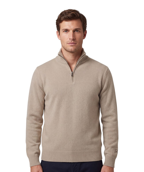 Pull homme en cachemire avec zip pour un style hivernal
