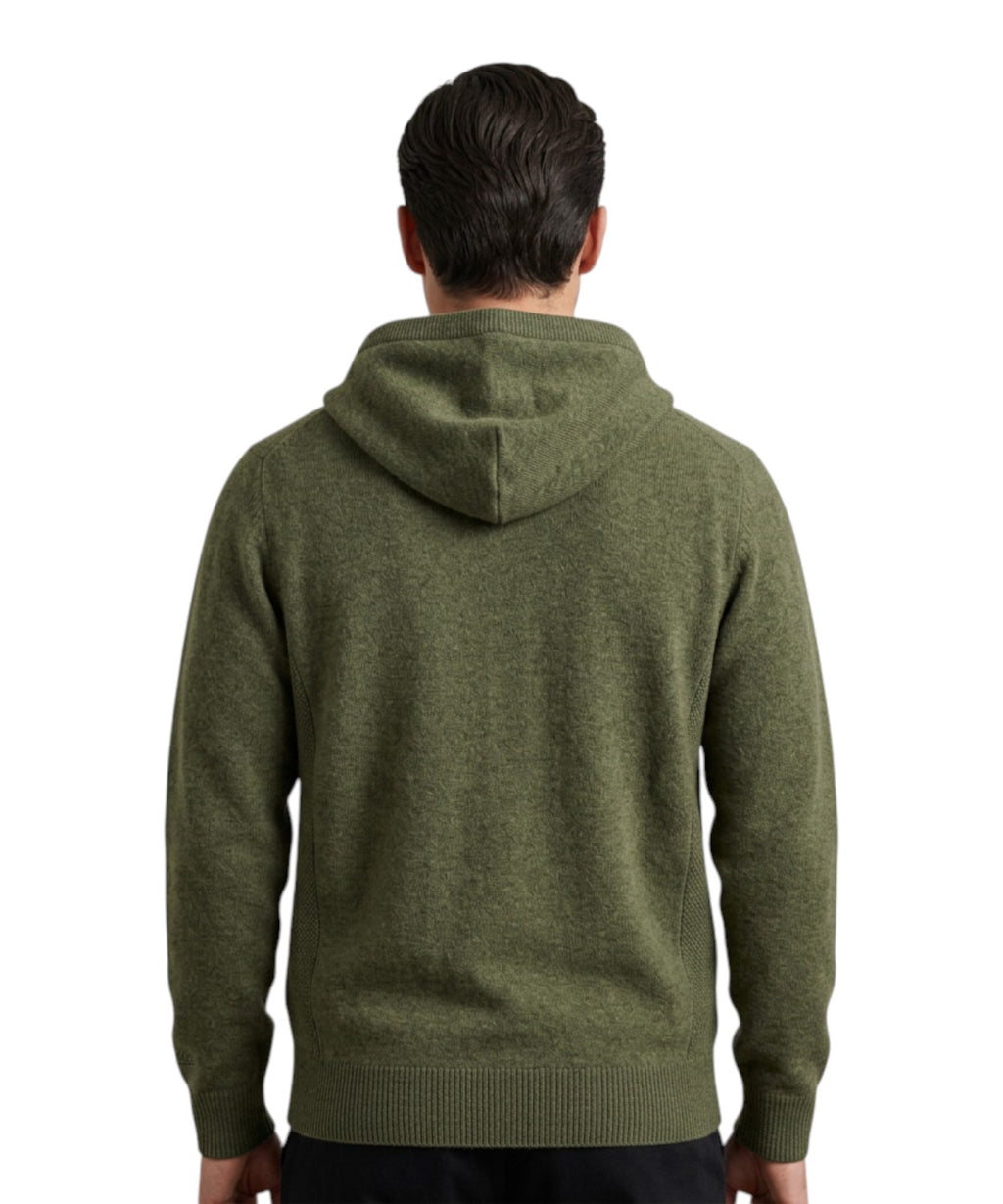 Sweat Notting en pure laine lambswool avec capuche et zip