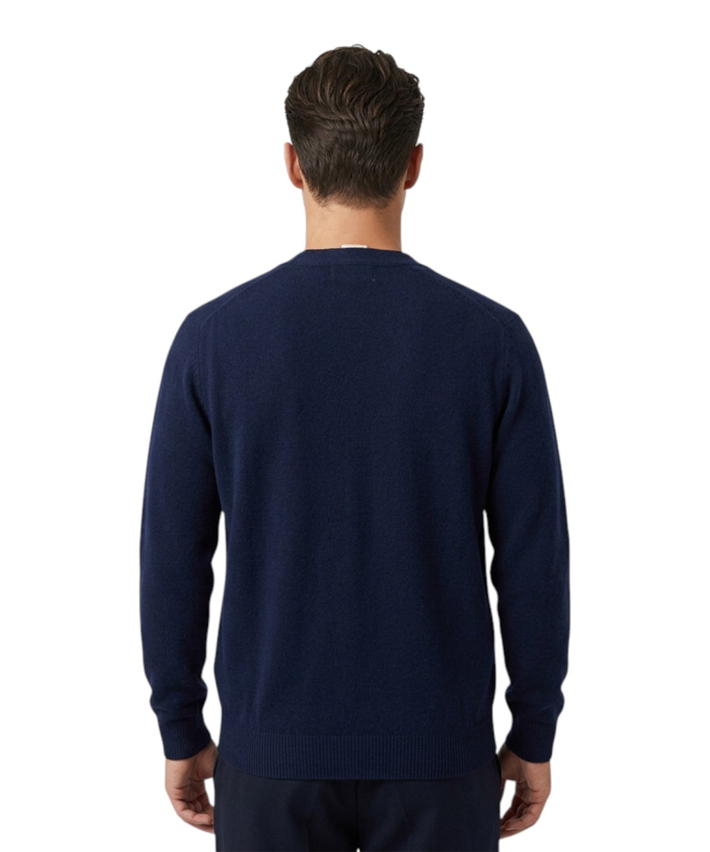 Cardigan Herrison in lana merino a coste inglesi