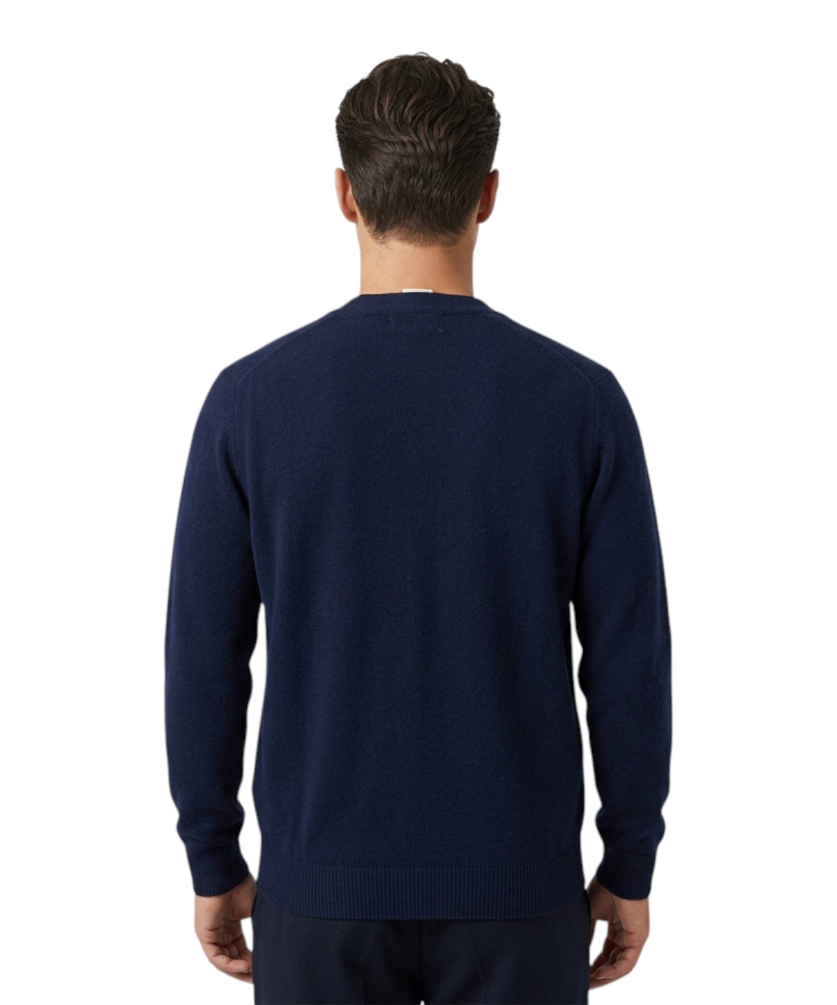 Cardigan Herrison in lana merino a coste inglesi