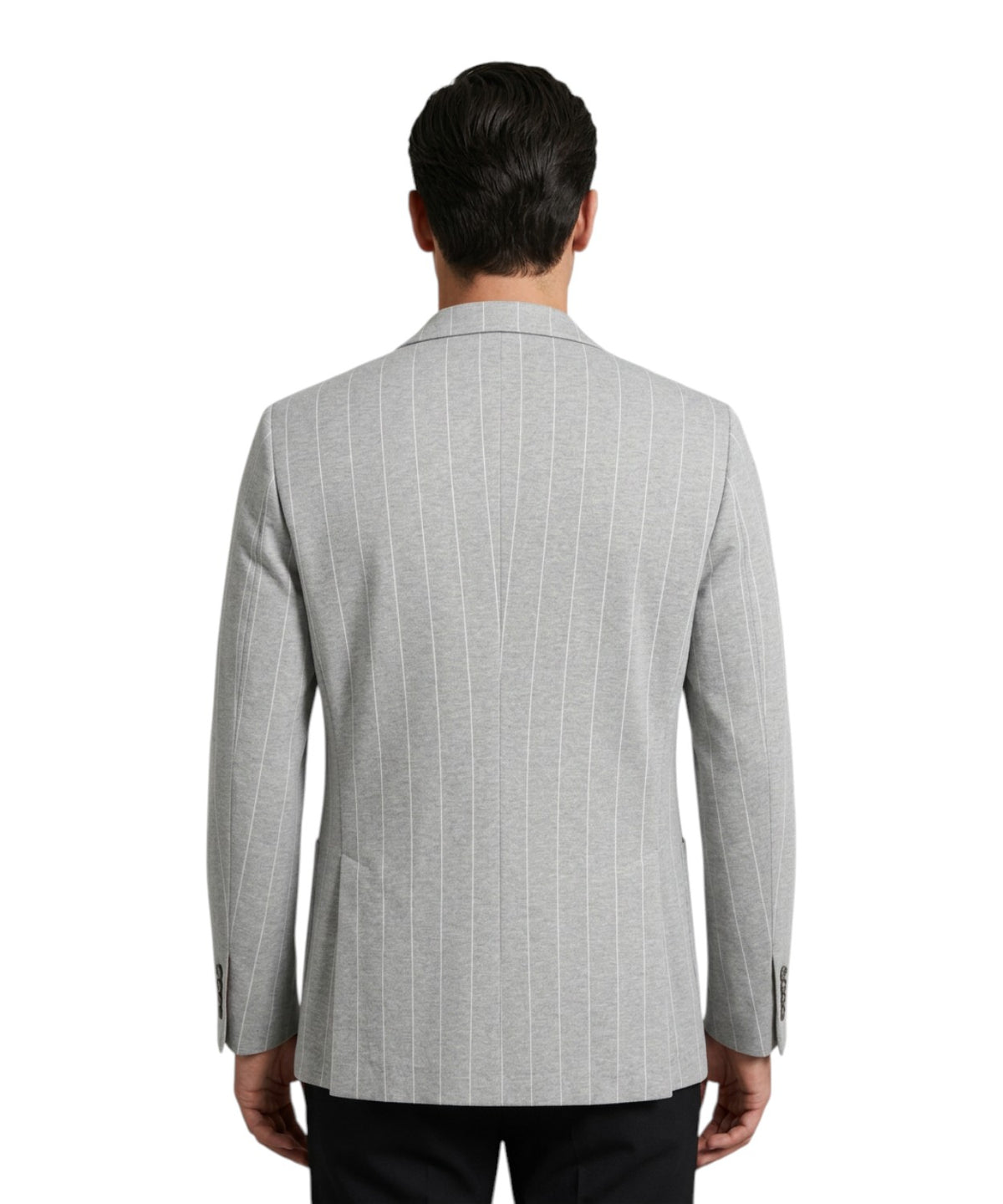 Veste Homme Paoloni croisée à fines rayures en coton stretch