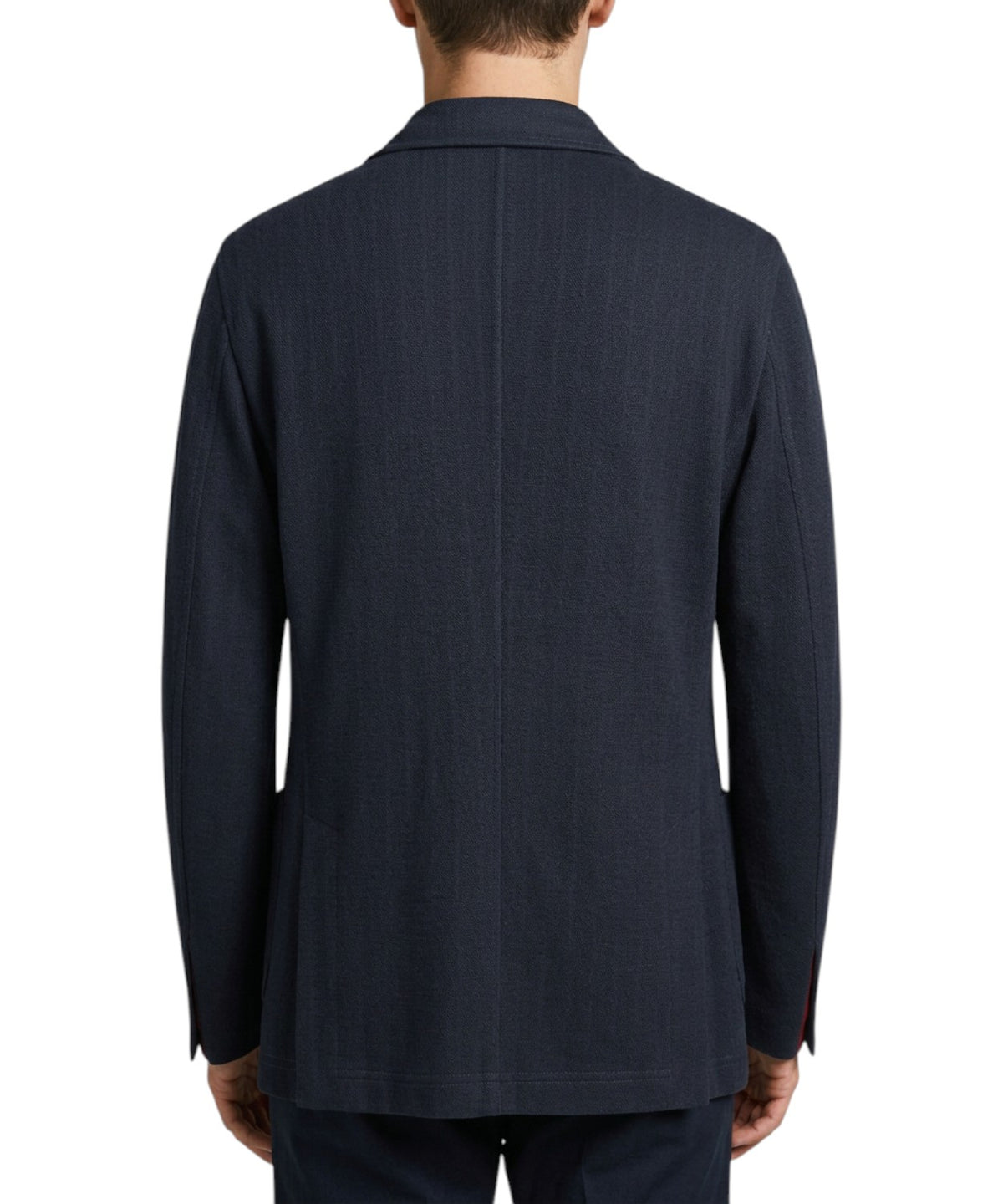 Veste Homme Paoloni croisée à côtes en mélange de coton et de laine