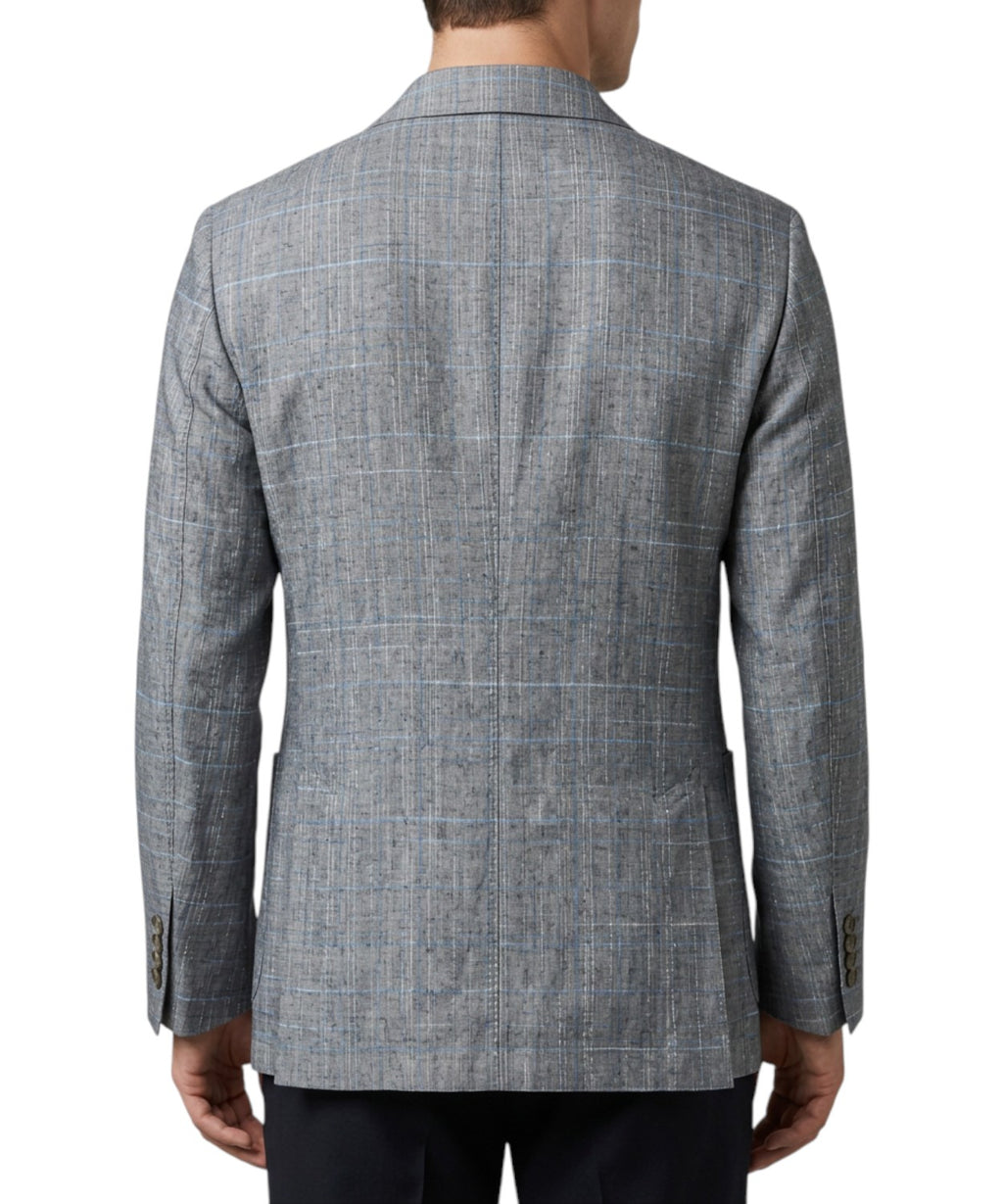 Veste Homme NUVOLA croisée à carreaux en mélange de laine bouclé