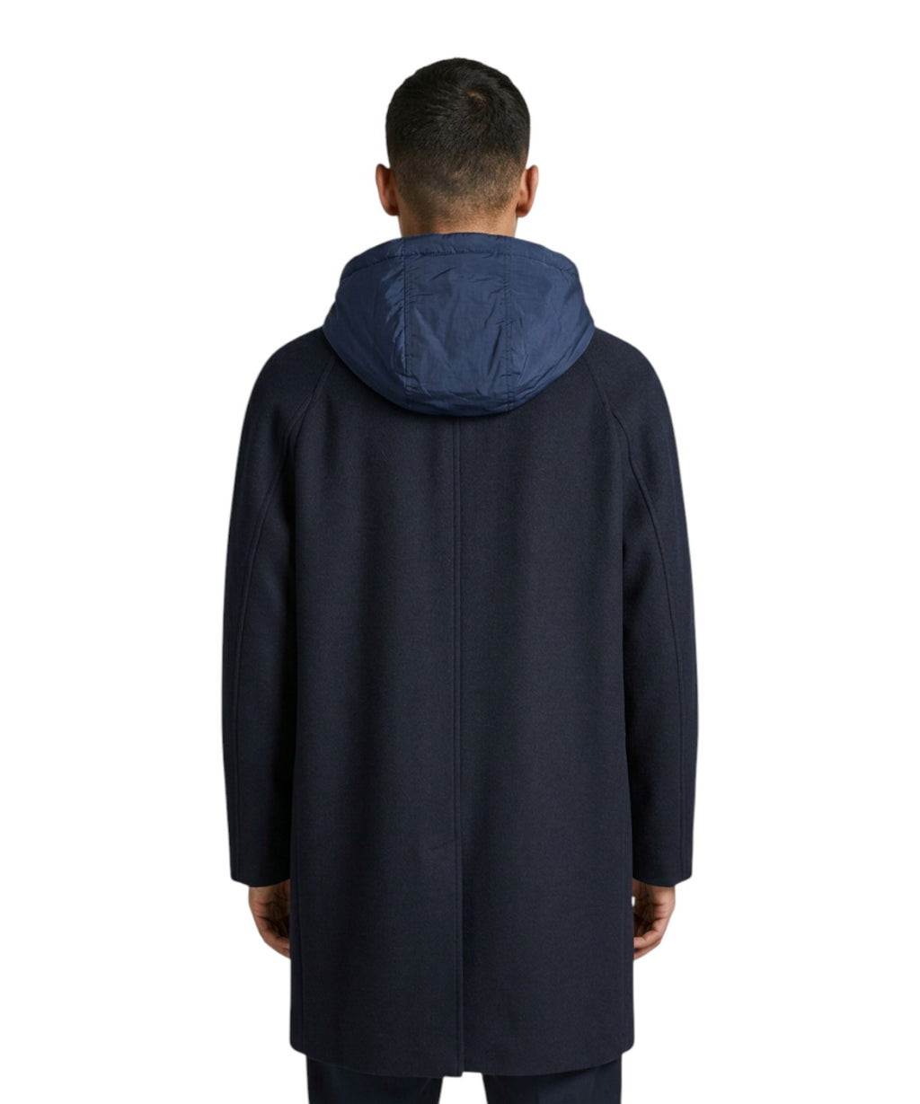 Manteau Homme Manuel Ritz en laine avec capuche
