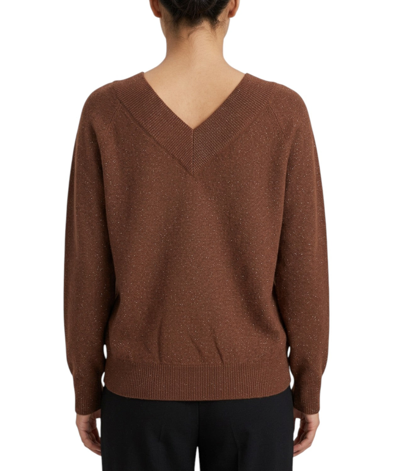 Maglione Marella Doppia in Lurex con Scollo a V