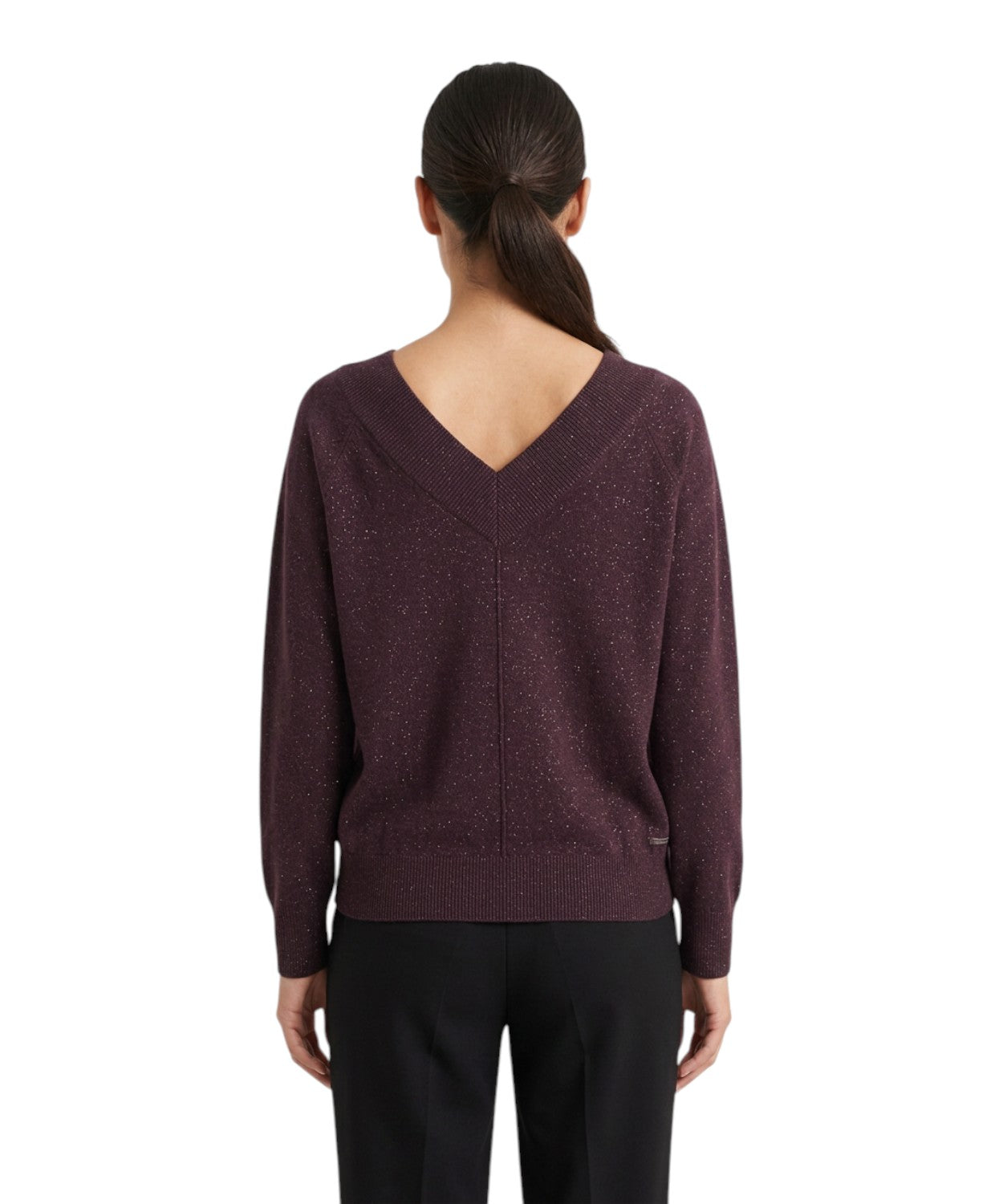 Maglione Marella Doppia Lurex con Scollo a V