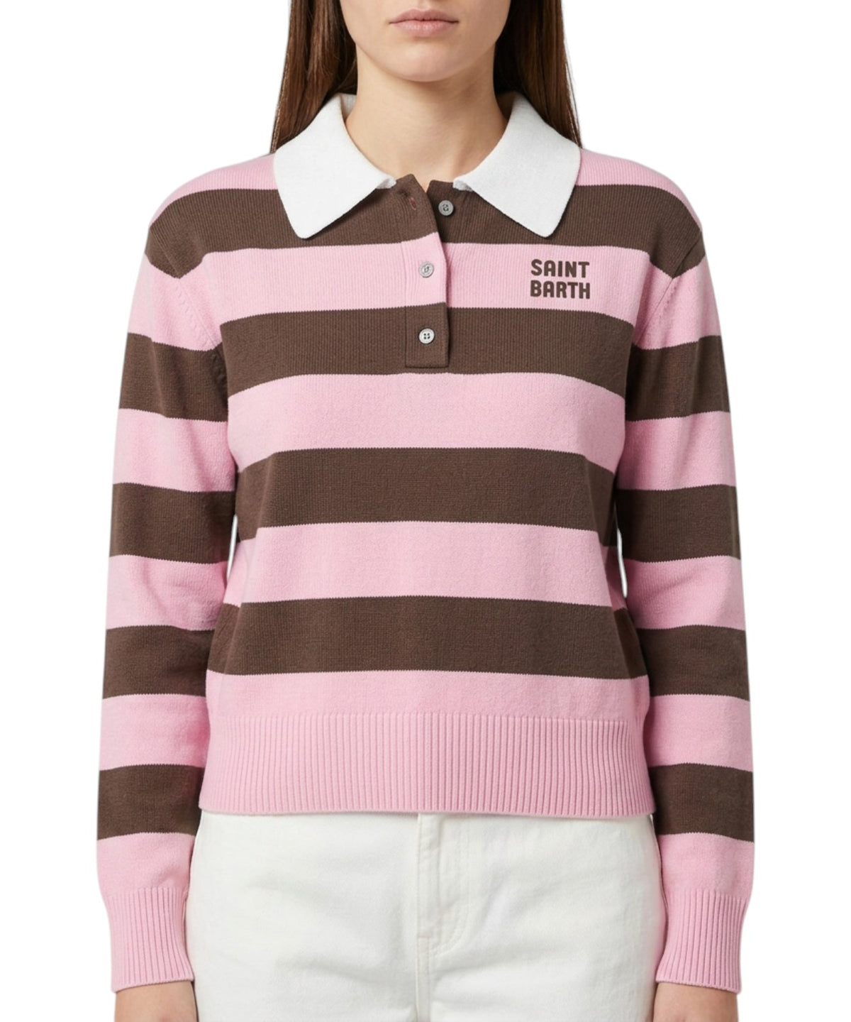 Pull femme MC2 Saint Barth Hadidy avec col et boutons