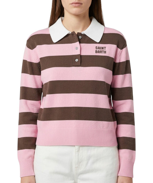 Pull femme MC2 Saint Barth Hadidy avec col et boutons