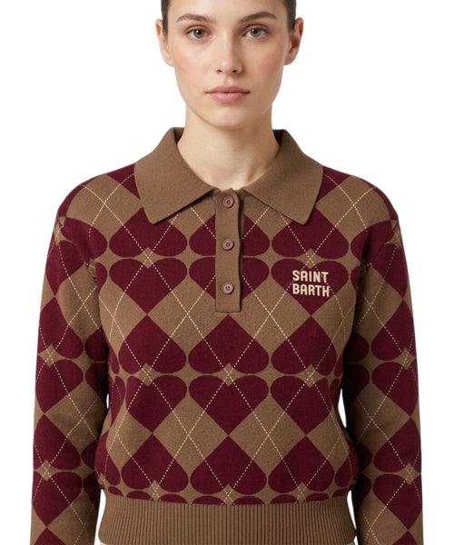Pull femme MC2 Saint Barth Hadidy avec col et boutons