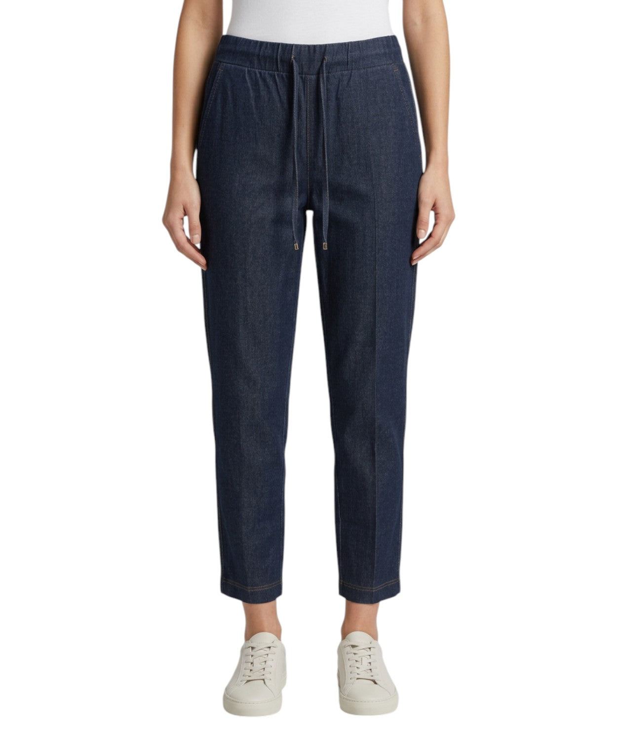 Jeans Carrot Fit con Cinturino Elastico per Donna