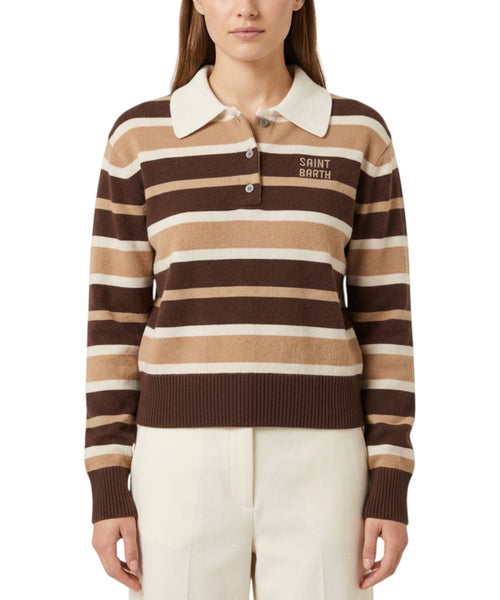 Pull femme MC2 Saint Barth Hadidy avec col et boutons