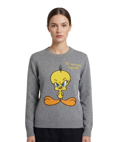 Pull col rond New Queen avec jacquard Snoopy