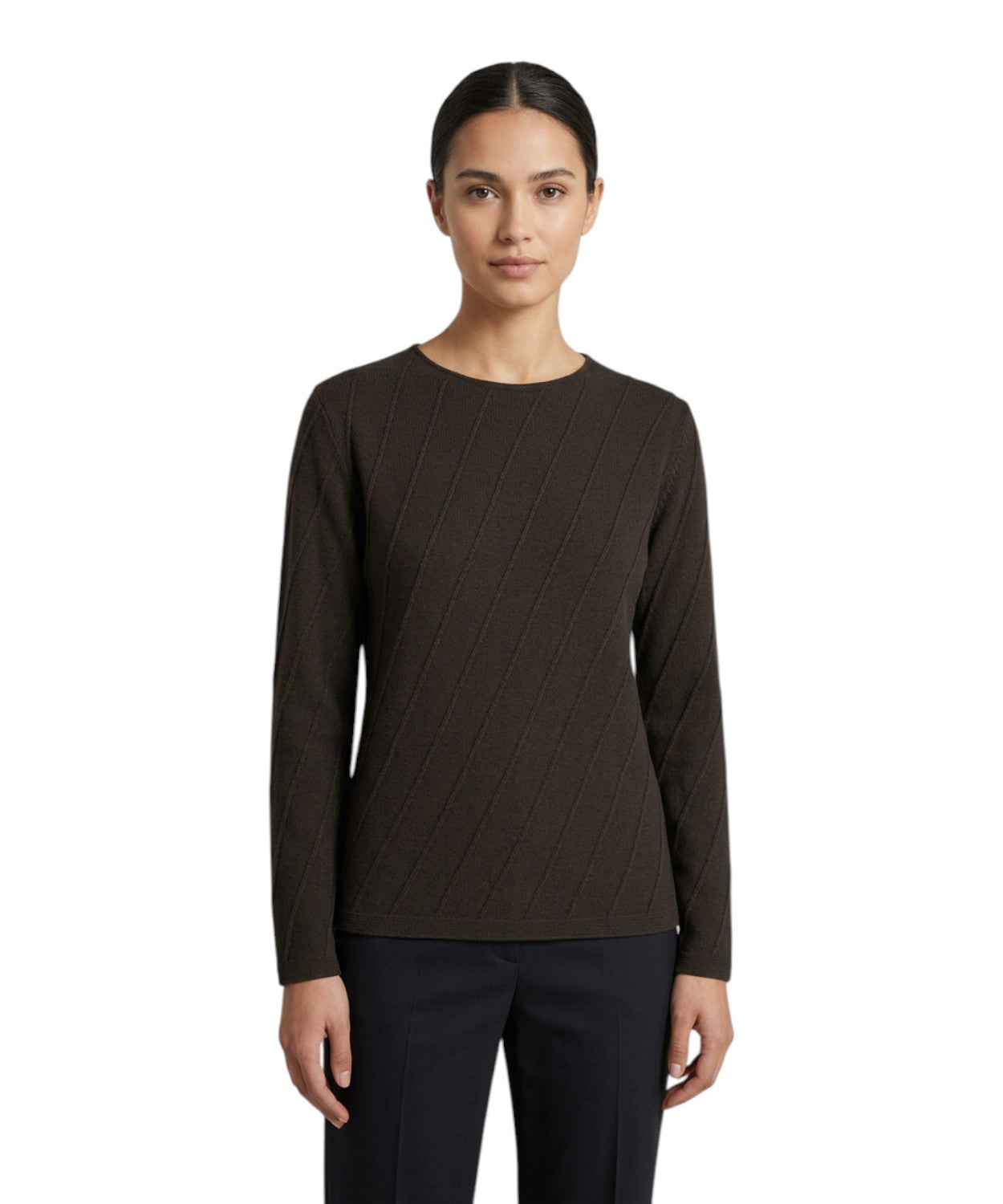 Maglione GINSENG in Lana con Motivo Asimmetrico
