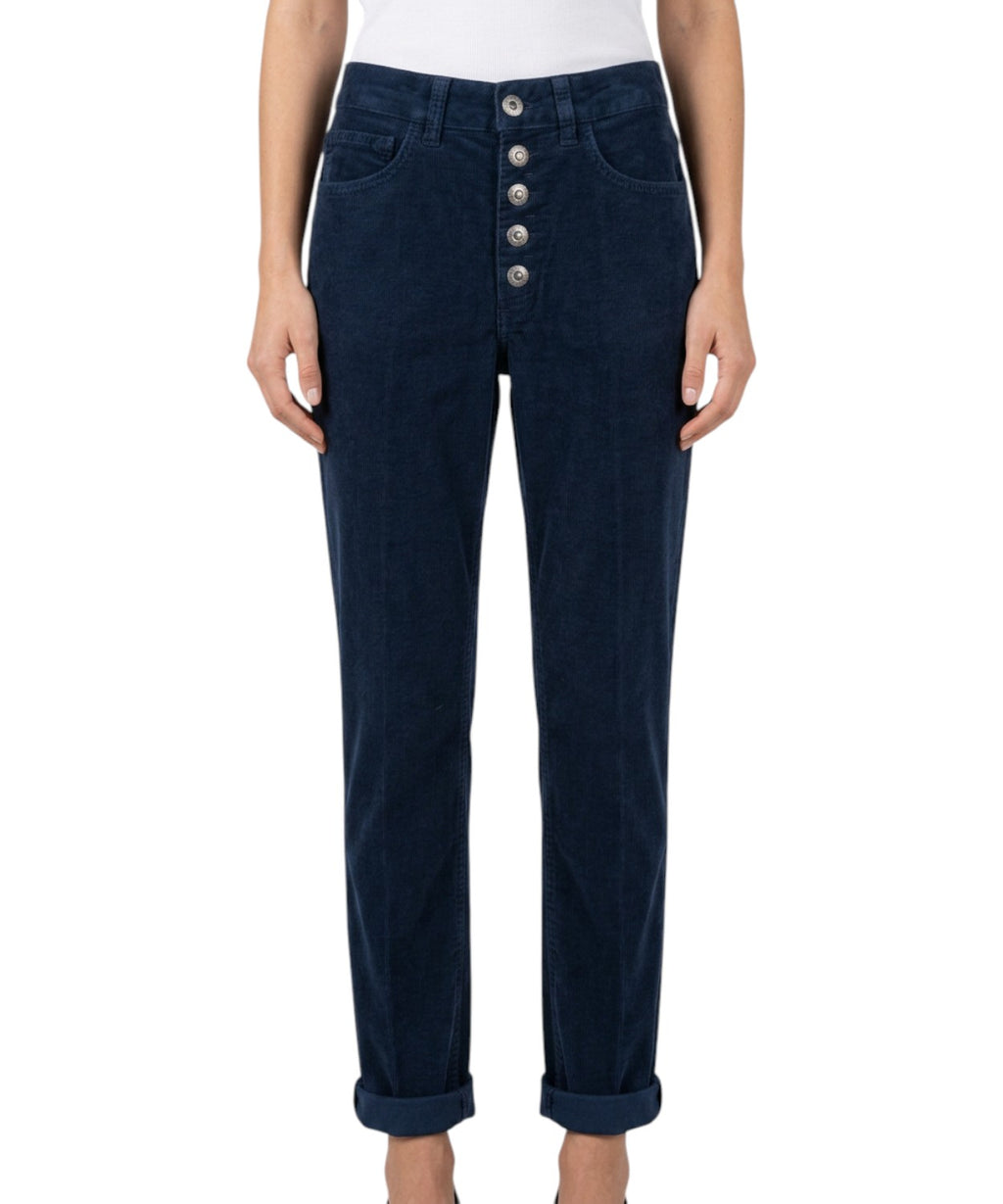 Dondup Koos Pantalon en velours côtelé avec patte de boutonnage
