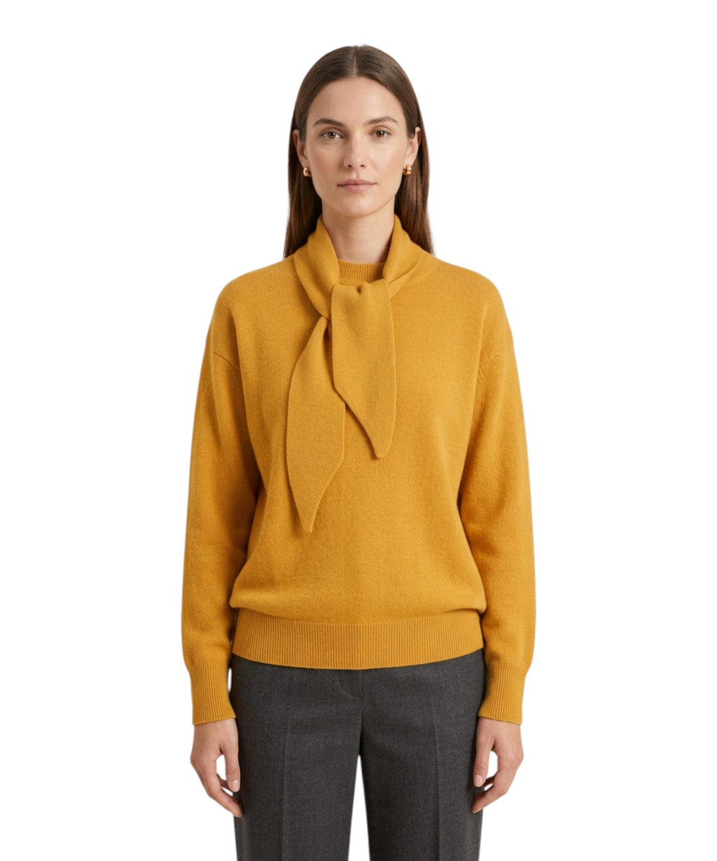 Maglia Girocollo Lana e Cashmere GIOCHI con Sciarpa Rimovibile