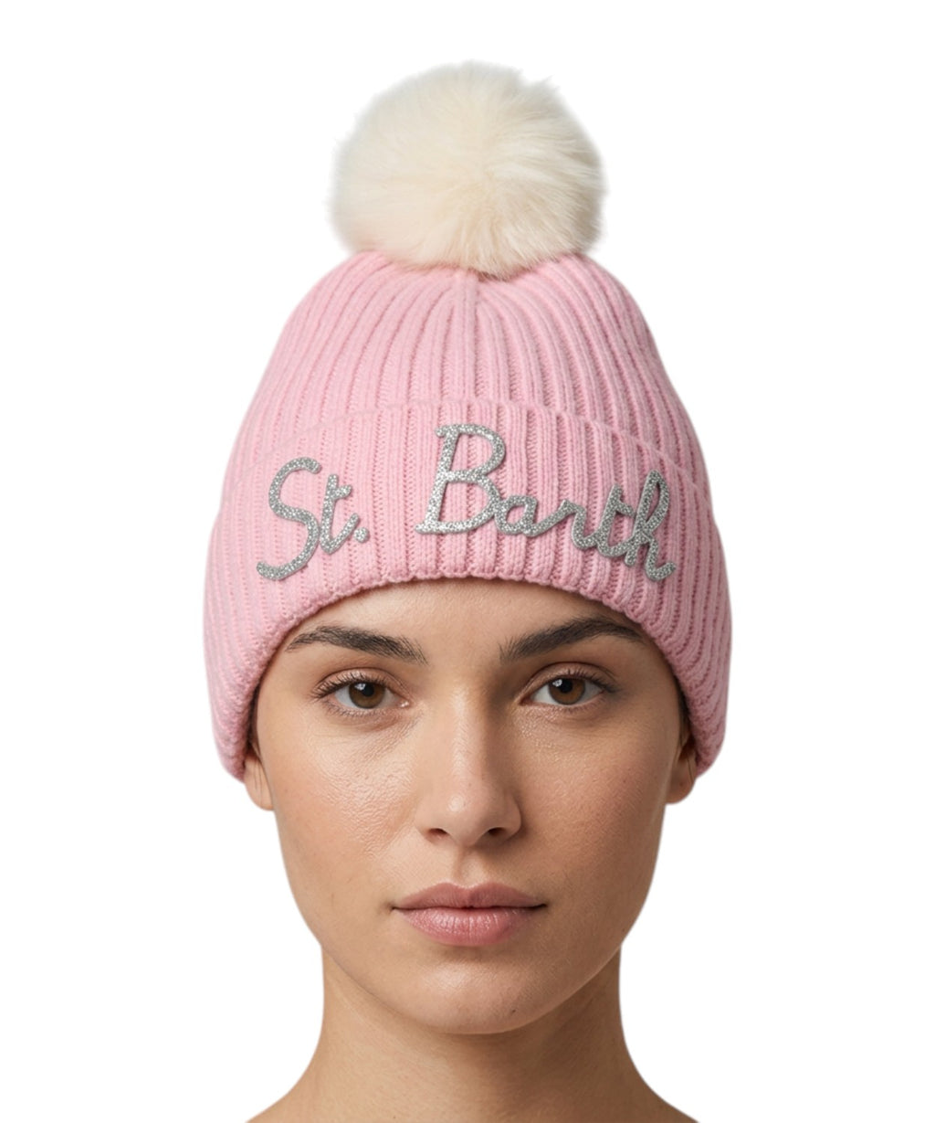 Berretto Wengen in Misto Cashmere con Pompon