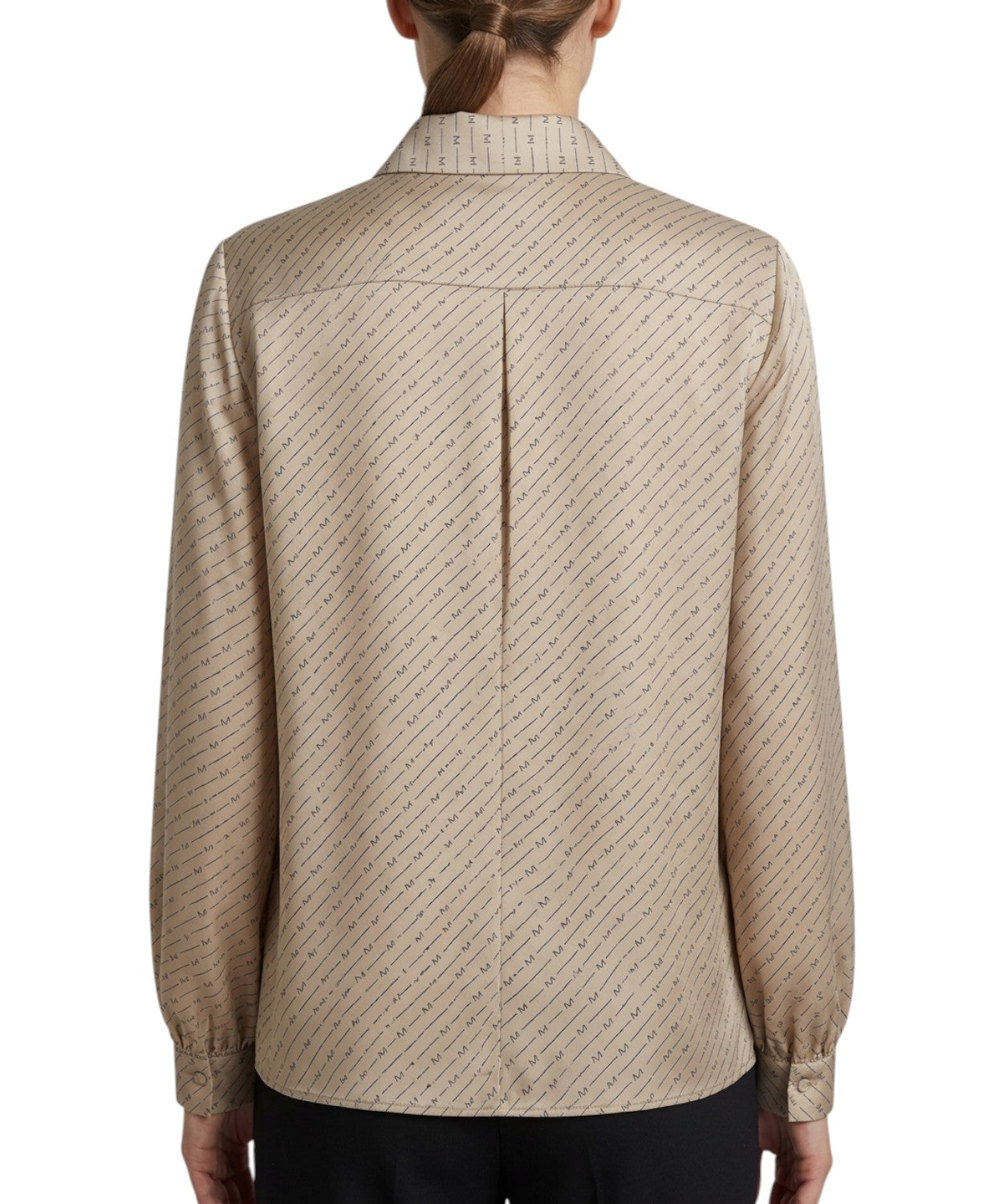 Camicia Max Mara in Seta con Fiocco e Stampa All over