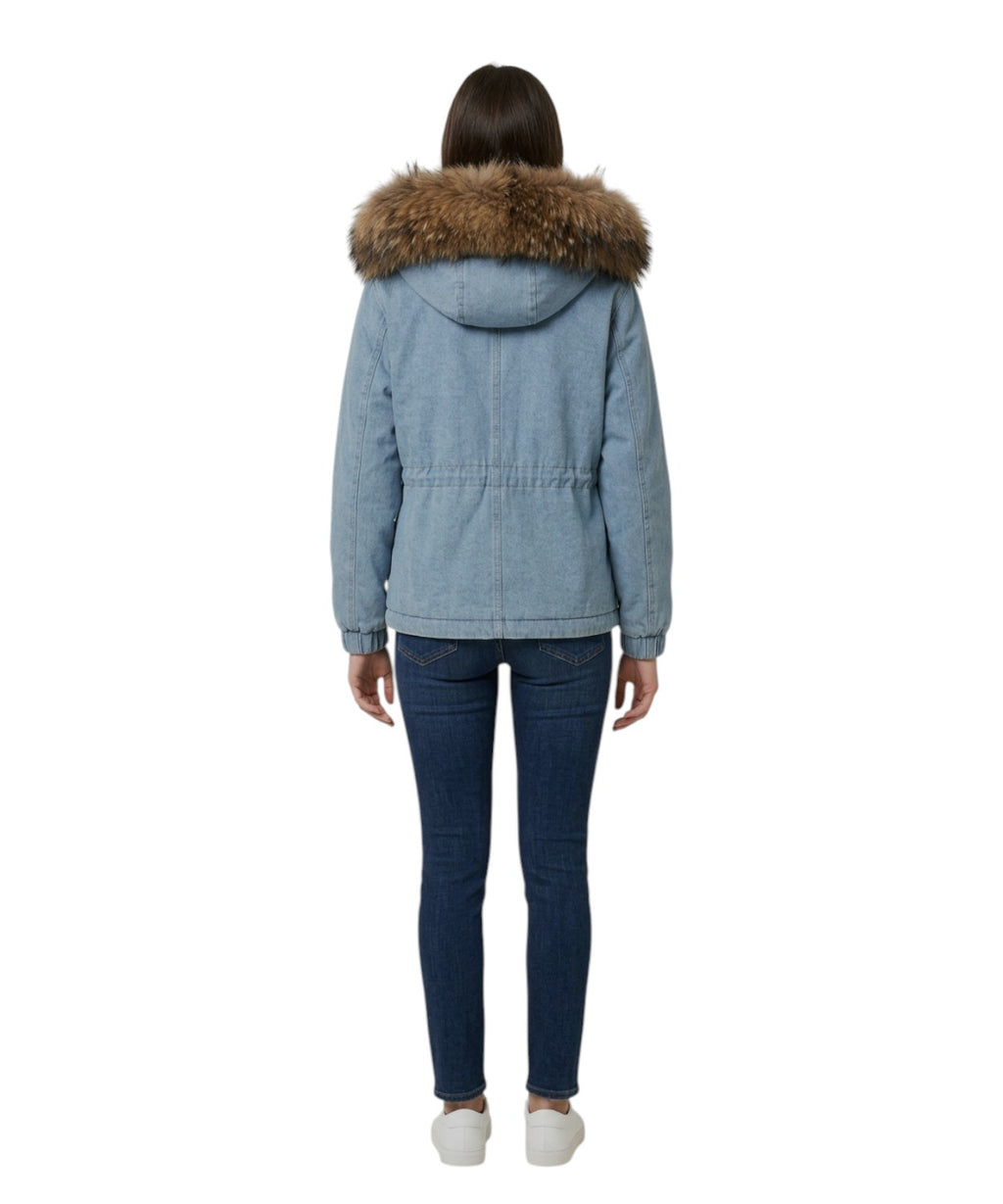 Giacca Donna in Denim con Pelliccia di Mc2 Saint Barth