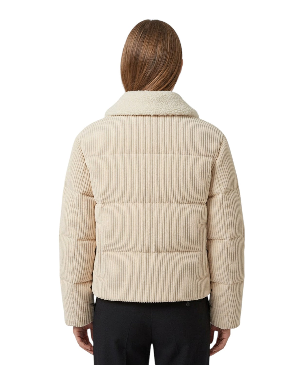 Piumino Sethi donna in velluto con colletto sherpa